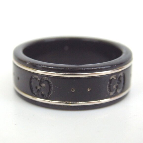 Authentic GUCCI GG pattern icon ring ceramic [Used] - Picture 3 of 9